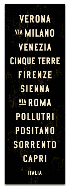 The Italian Subway Sign, Subway Art Print 12x36