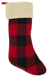 Buffalo Plaid with Sherpa Border Christmas Stocking