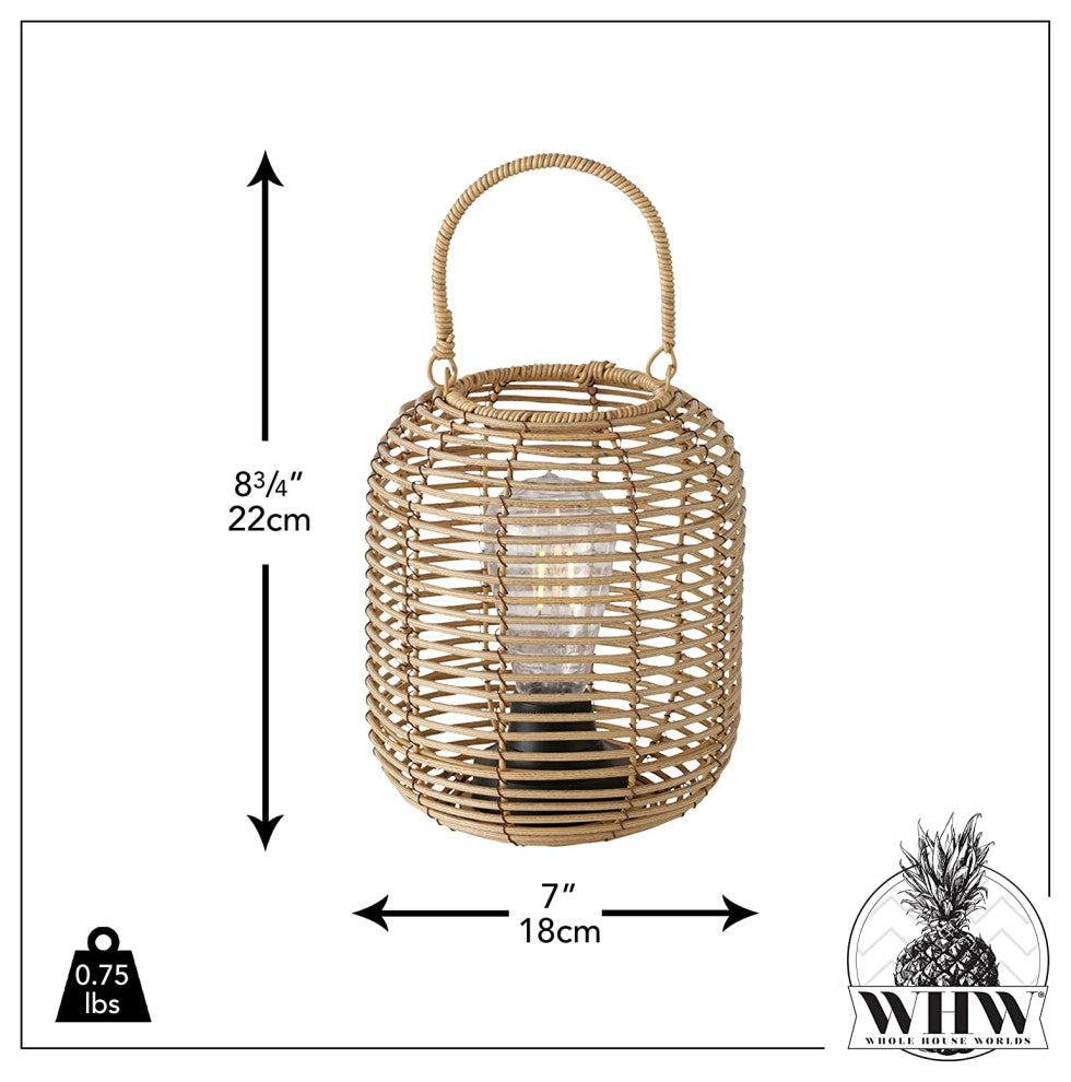 Cordless Wicker LED Table Lamp