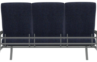 Belle Isle Cushion 3-Seat Outdoor Sofa, Indigo/Graphite