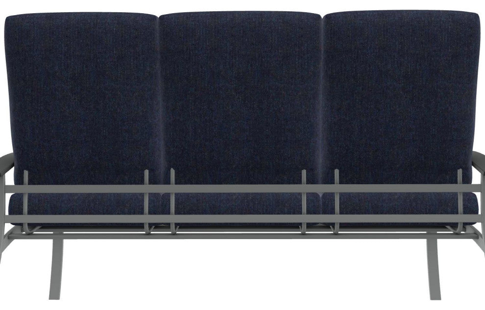 Belle Isle Cushion 3-Seat Outdoor Sofa, Indigo/Graphite