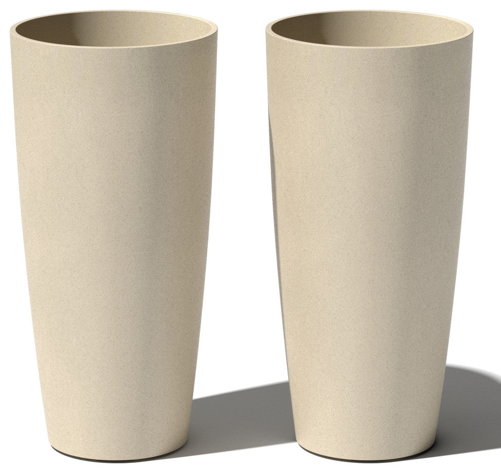 Veradek Pure Series Selena 28" Planter, Sand, 28 in. - Two Pack