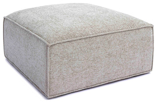 Mindy Chenille Basketweave Ottoman, Taupe