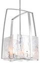 Arc Pendant, Sterling Finish, White Swirl Glass, Standard Overall Height