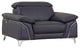 Lazio Contemporary Genuine Italian Leather Chair Navy
