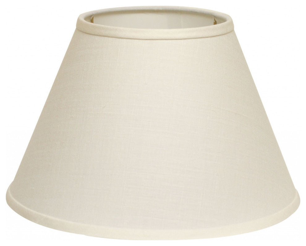 12" White Premium Empire Slanted Linen Lampshade