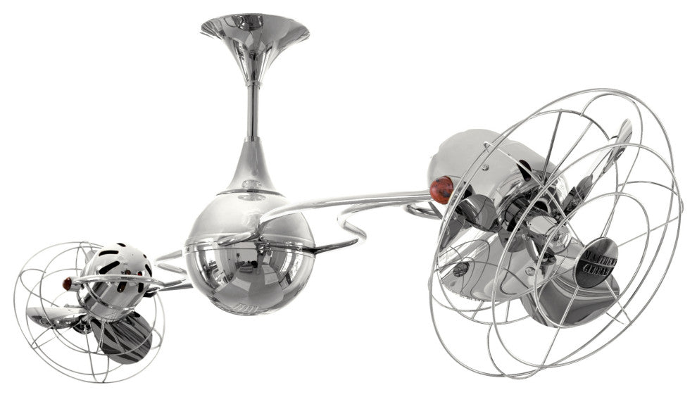Italo Ventania Rotational Ceiling Fan, Polished Chrome