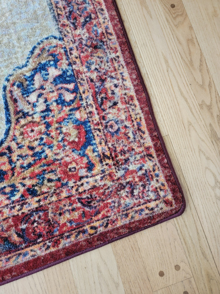 Jules + Cole Camilla Premium Area Rug | Traditional/Persian/Boho, Red, Indoor, Fall Harvest, 5' X 8' Rectangle
