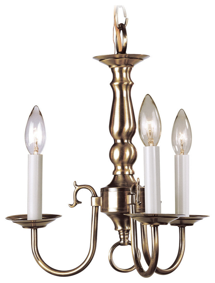 Williamsburgh Mini Chandelier, Antique Brass