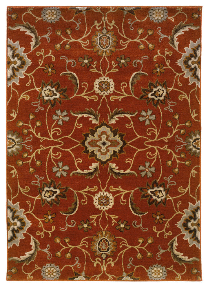 Oriental Weavers Casablanca Red/Multi Floral Indoor Area Rug 9'10"X12'10"