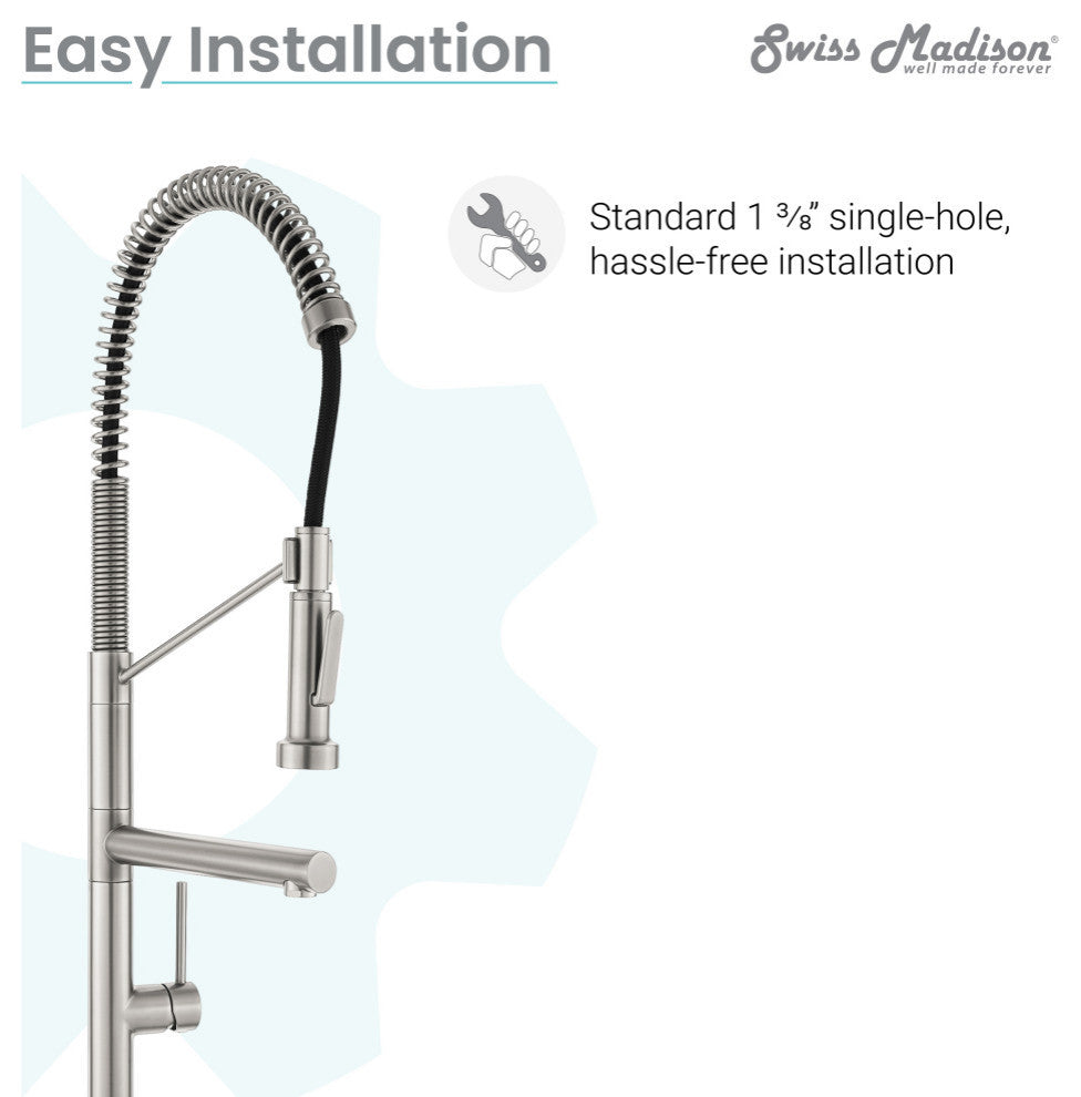 Nouvet Single Handle, Pull-Down Kitchen Faucet With Pot Filler, Brushed Nickel