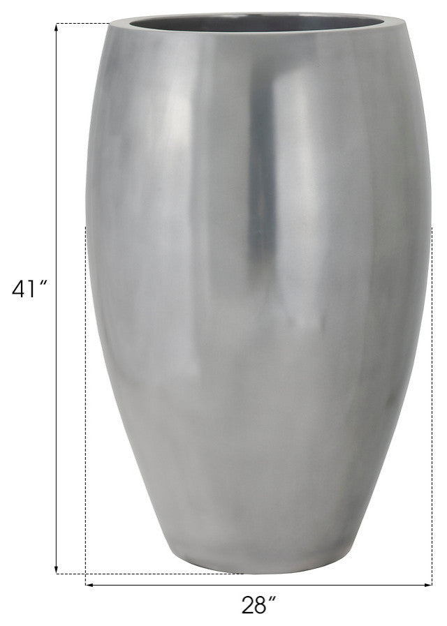 Classic Planter, Polished Aluminum, Large