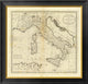 "Italy and Sardinia, 1796" Framed Canvas Giclee by Mathew Carey, 26x25"