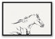 Racing Horse Sketch 24x36 Black Floating Framed Canvas