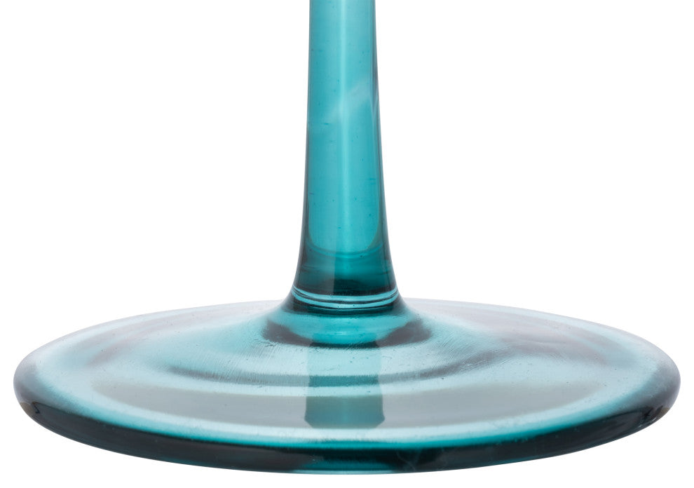 Hand Blown Stemmed Wine Glasses, 14 Ounces, 4 Assorted Colors