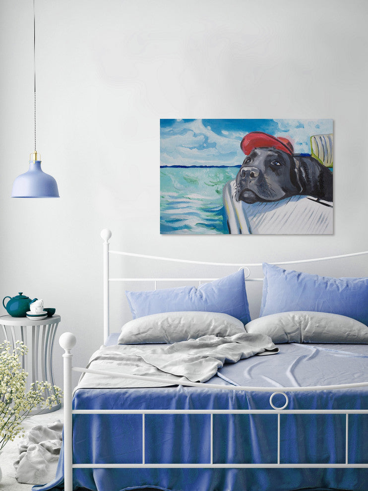 "Sailing Lab" Painting Print on Wrapped Canvas, 45"x30"