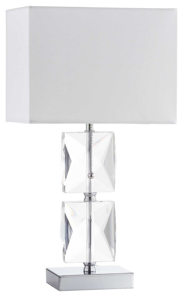 1-Light Incandescent Crystal Lamp, Polished Chrome