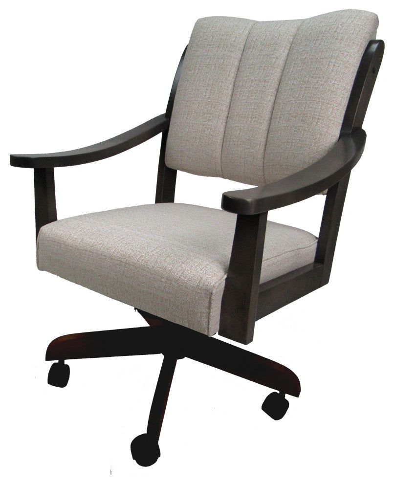 Swivel Wood Dining Caster Chair with Wheels - Casa, Sand Stone and Dark Mahogany