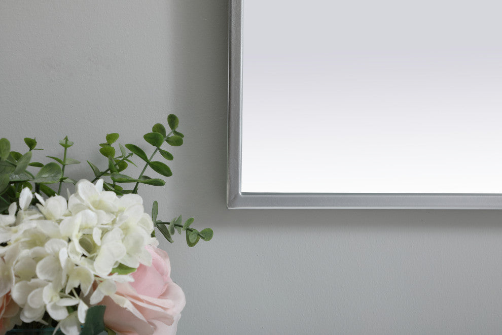 Metal Frame Arch Mirror 24X40 Inch, Silver