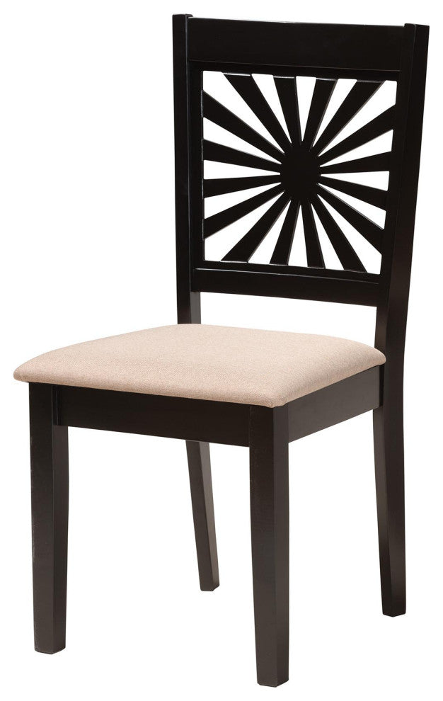 Loni Dining Collection, Beige/Espresso Brown, 6-Piece Dining Set
