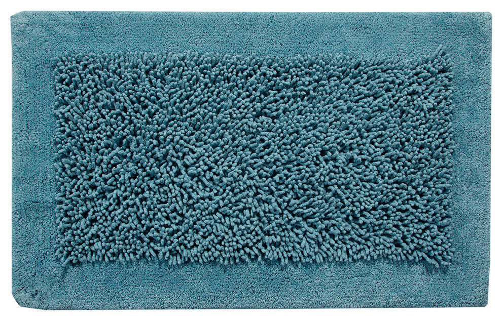 Bath Rug Cotton and Chenille Tufted, 34"x21", Arctic Blue, GSF 200, Lima