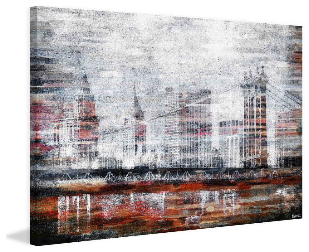 "Brooklyn Bridge View" Print on Canvas, 24"x16"