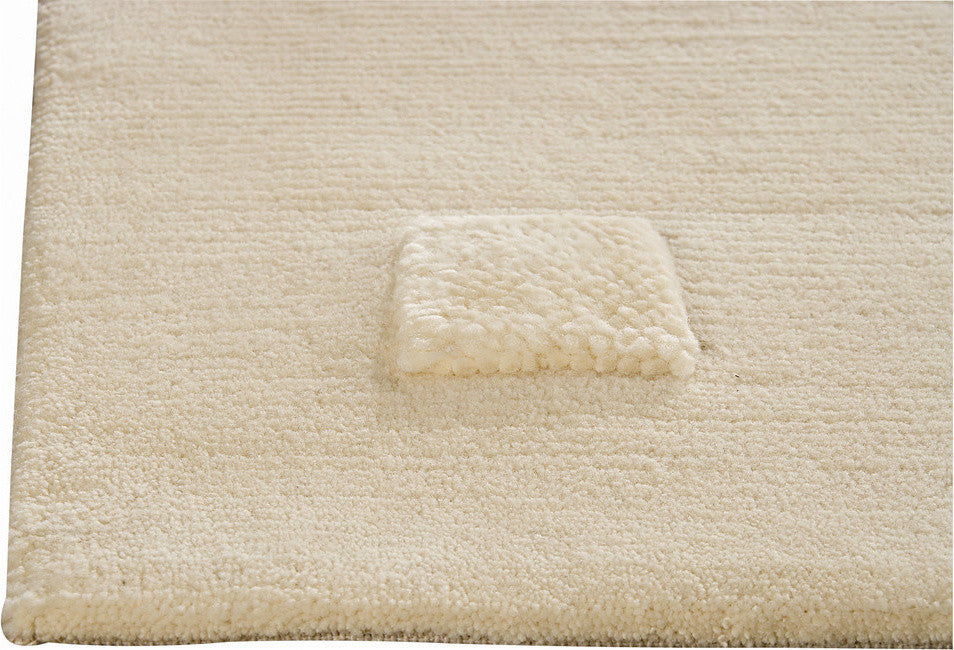Hand Knotted White Wool Area Rug