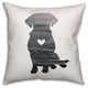 Gray Silhouette Lab 16x16 Spun Poly Pillow