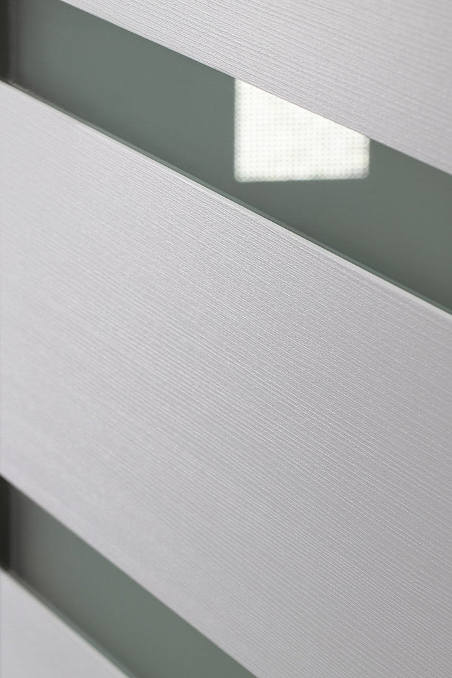 Leora Bianco Noble with Concealed Hinges, Tempered Frosted Glass, Solid Core, 24" X 80", Right-Hand