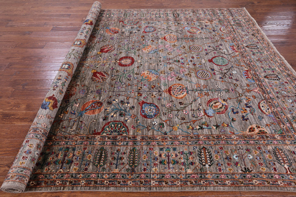 8' 3" X 10' 3" Persian Tabriz Handmade Wool Rug Q8244