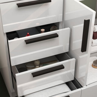 Carla 42" Freestanding Bathroom Vanity With Left Side Drawers, Gloss White