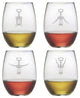 Wine Aerobics 4-Piece Stemless Wine Glass Set