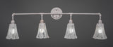 Vintage 4 Light Bath Bar, 5.5" Italian Ice Glass