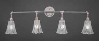 Vintage 4 Light Bath Bar, 5.5" Italian Ice Glass