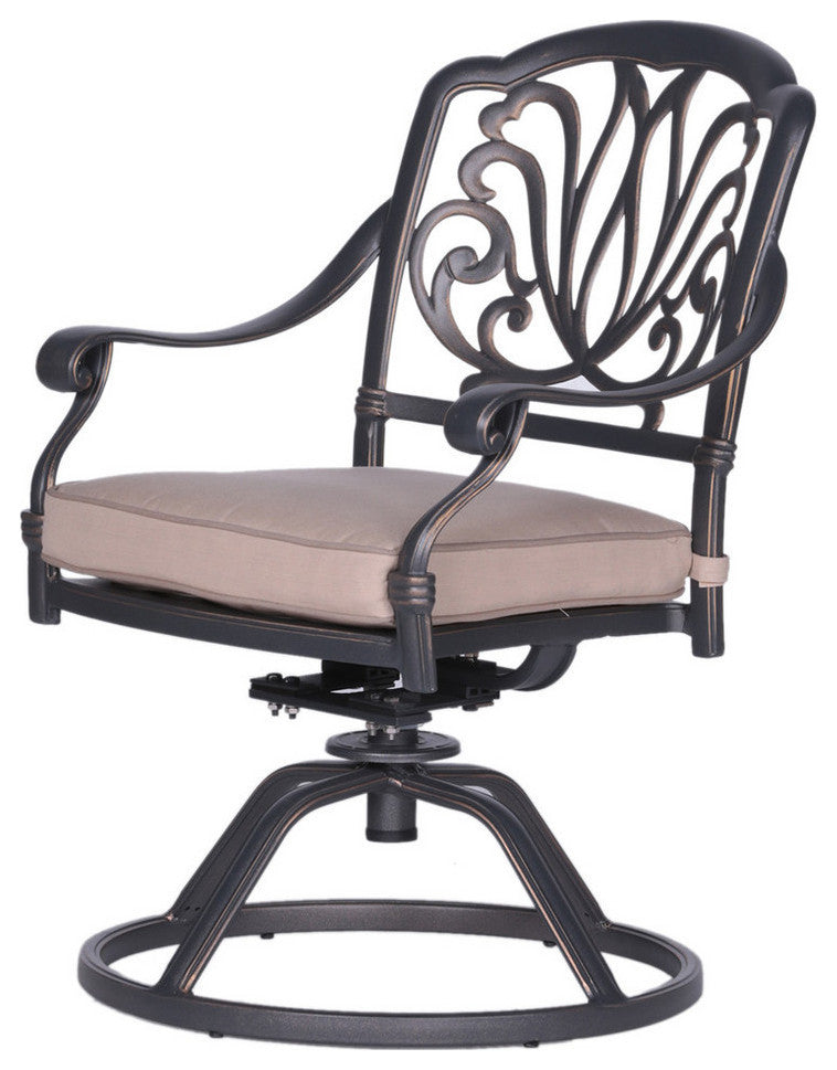 7-Piece Dining Set With 6 Swivel Dining Chairs, Dessert Night/Spectrum Sand