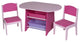 Children's Oval Table w 2 Chairs, and 2 Storage Bins - Pink