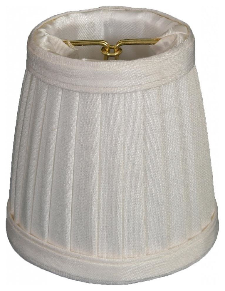 Pleated Empire Chandelier Lampshade Size 4, Beige, Eggshell, Set of 6