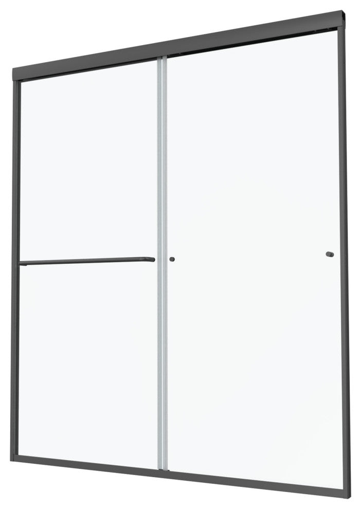 60" W x 70" H Framed Traditional Sliding Shower Door, Matte Black