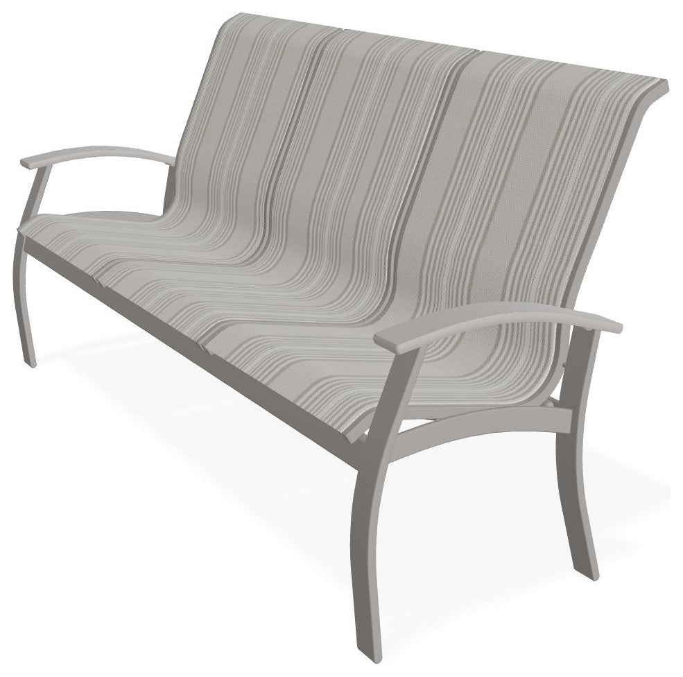 Belle Isle Sling 3-Seat Outdoor Sofa, Harbor/Warm Gray