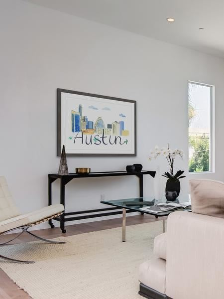 "Austin Cityscape" Framed Painting Print, 24"x16"