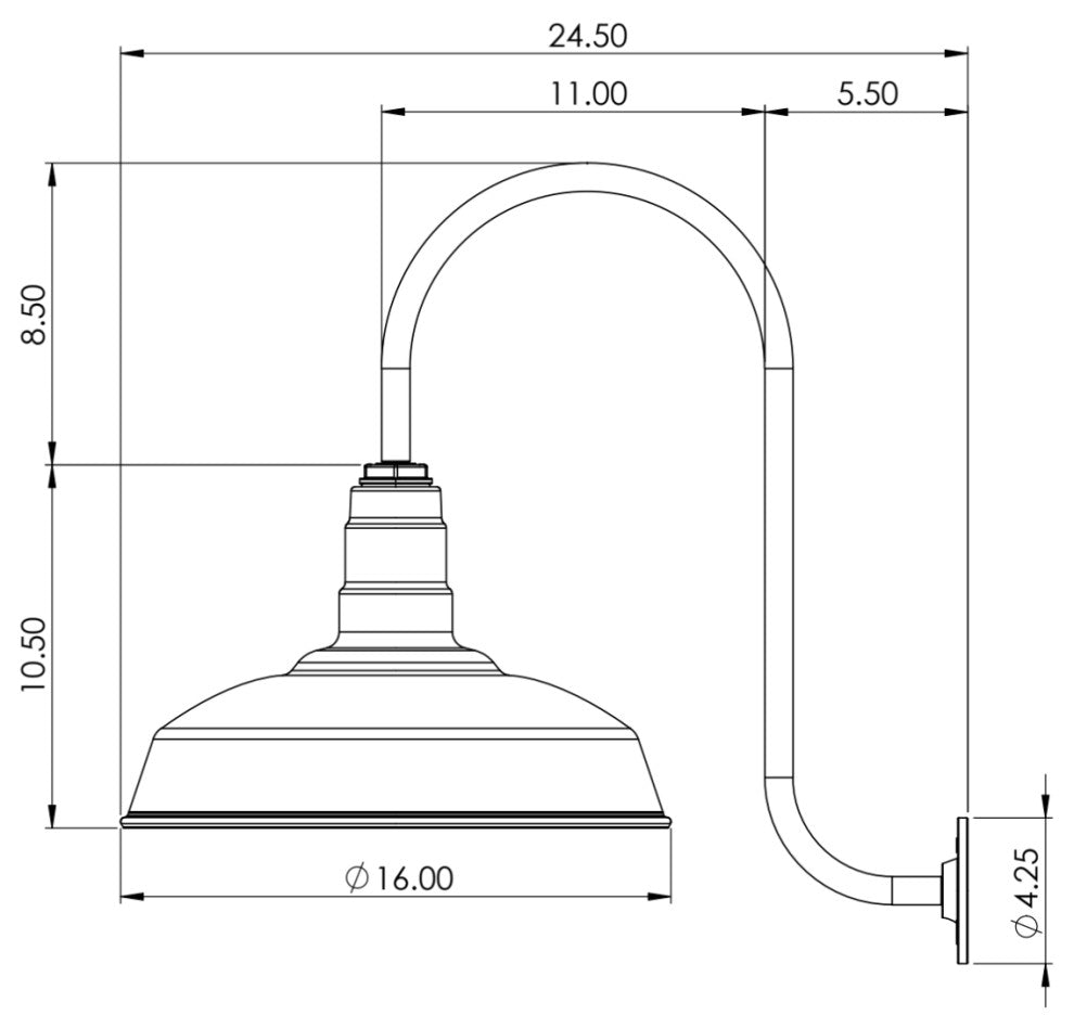 Upward Sloping Barn Light, The Gardena, Steel Lighting Co., Matte Black