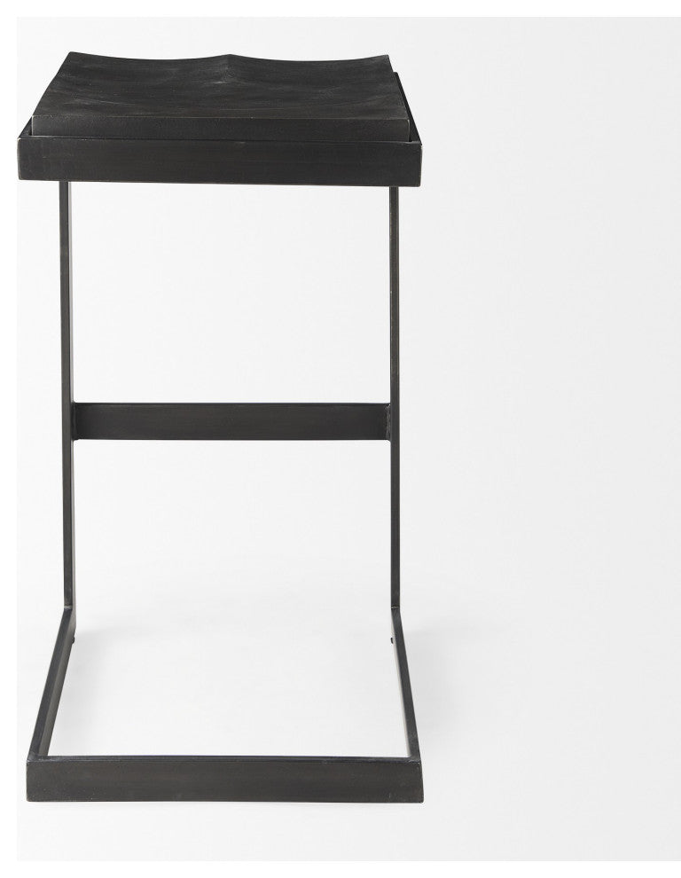 30" Black Cheeky Wood and Metal Bar Stool