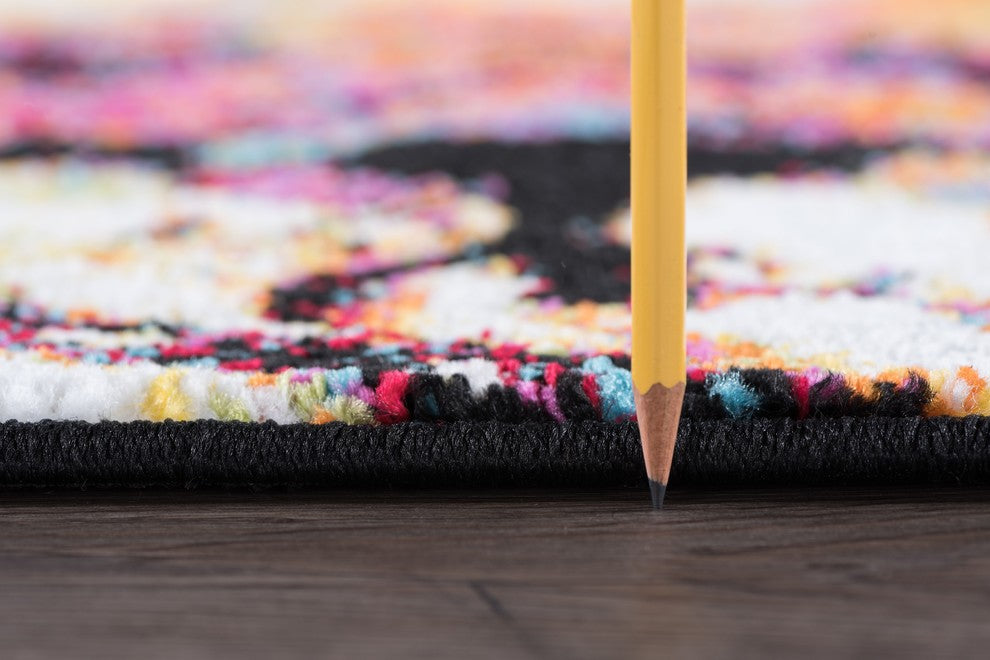 Soleil Contemporary Abstract Multi-Color Scatter Mat Rug, 2'' x 3''