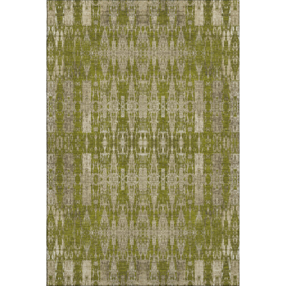 Premium Machine Washable Mayfield AMF580 Olive 9' x 12' Rug