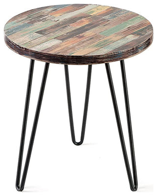 Reclaimed Wood End Table, Green, 18" X 18" X 20"