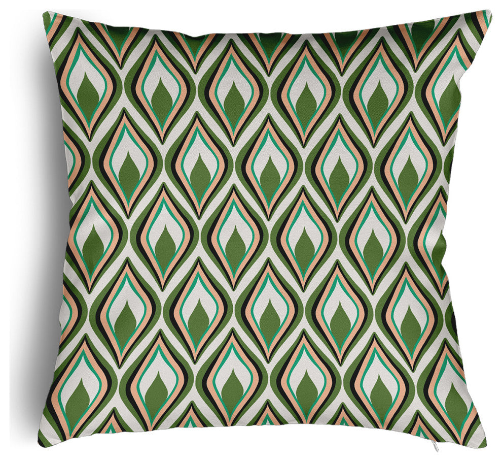 Feathers Accent Pillow With Removable Insert, Scallion, 18"x18"