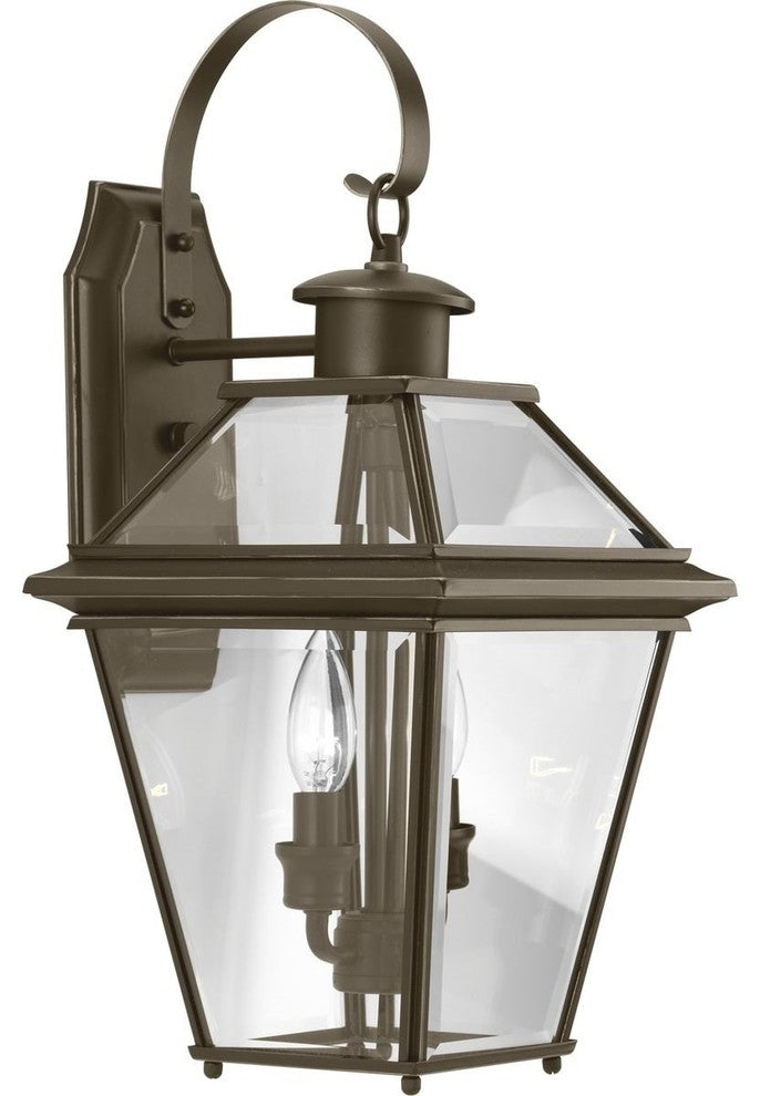 Progress Lighting Burlington 2-Light, Antique Bronze Mediumium Wall-Lantern