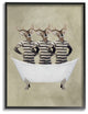 Three Deer Men In A Bathtub, Framed, 24"x30"