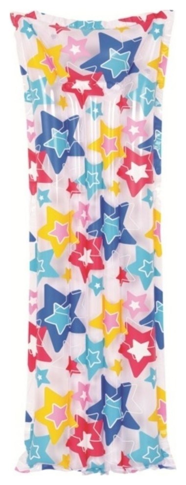72" Colorful Star Print Inflatable Air Mattress Swimming Pool Raft Float