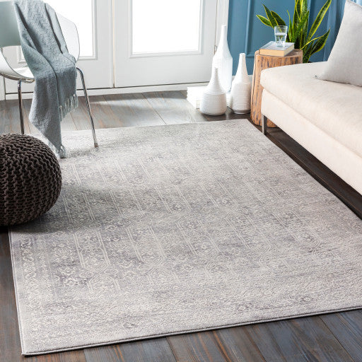 Surya Roma ROM-2307 9'x12'3" Rug, White/Light Gray/Medium Gray